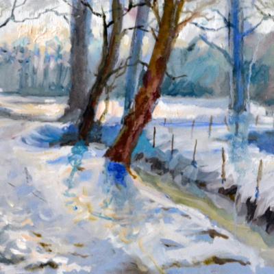 Sneeuw Olie Op Paneel 2013 40 X 23 Cm