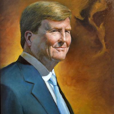 Koning Willem Alexander Olie Op Paneel 2013 100 X 64 Cm 3150 Ii